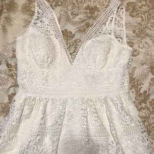 Adrianna Papell | White lace maxi dress